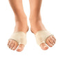 Beige wearable toe corrector pads for big toe, split toe sleeve, 1 pair