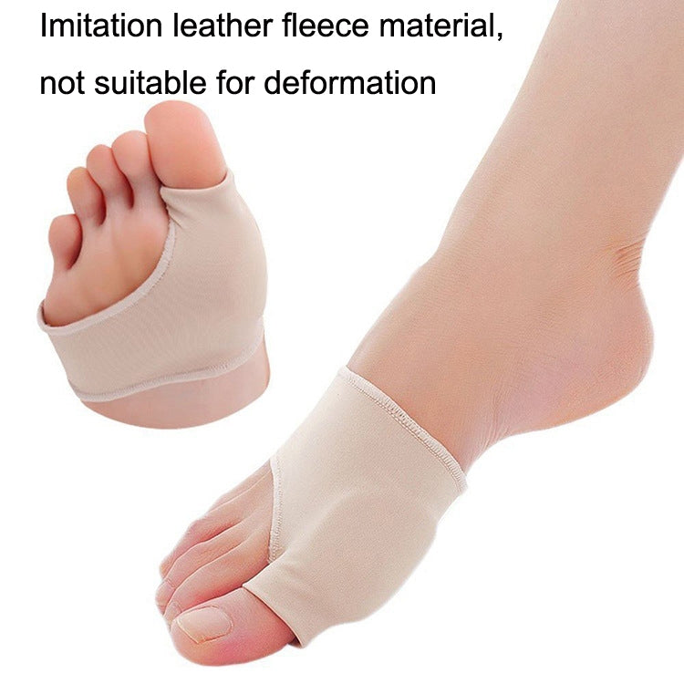 Beige big toe split sleeve toe corrector with padded divider for comfort