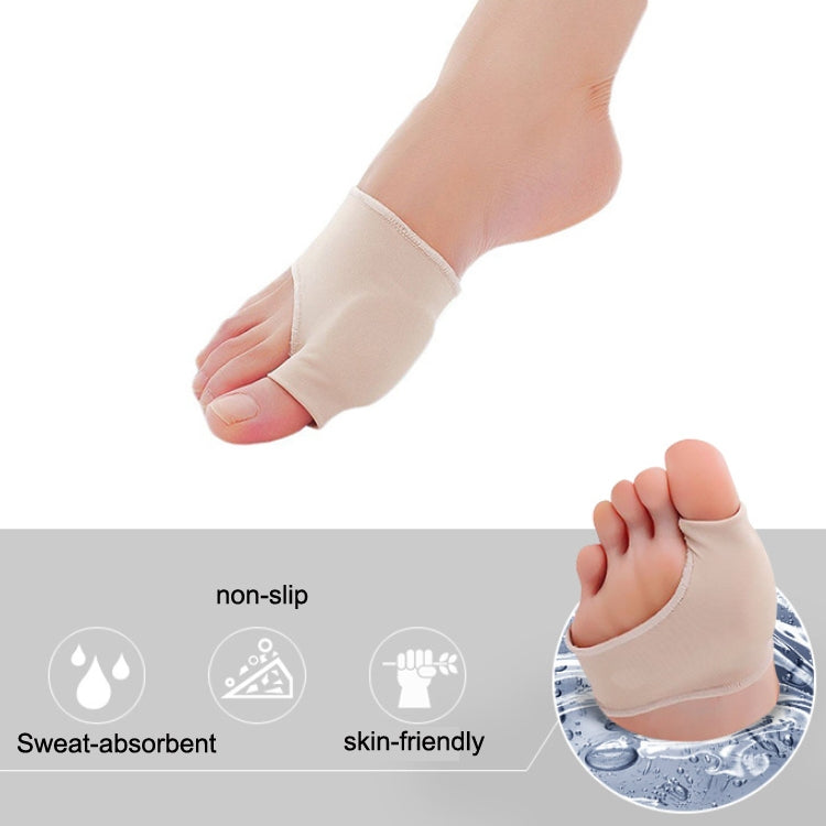 Beige big toe support sleeve with split toe pad, wearable comfort insert