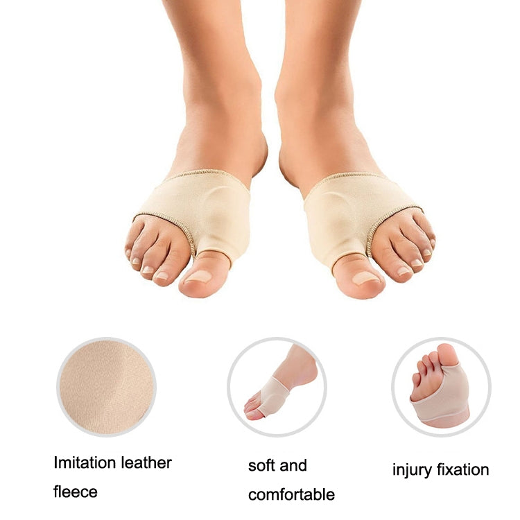 Beige toe valgus corrector set with textured pad and toe-splitting design