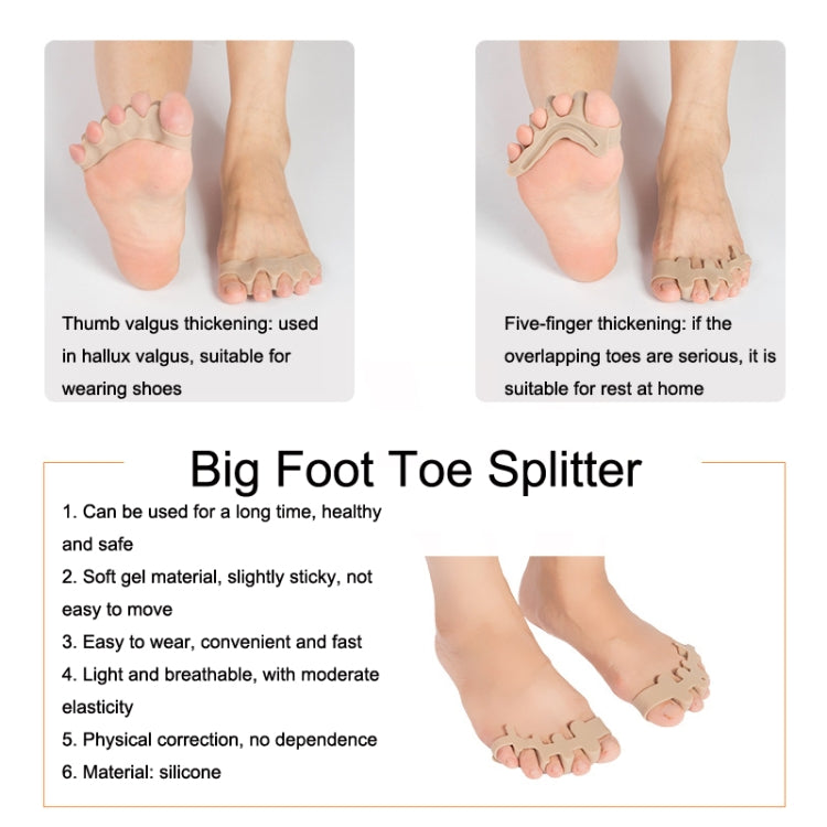 Silicone big foot toe splitter, toe guard worn on the front of the foot