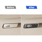 Glove box handle trim sticker in carbon-fiber style with circular center