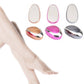 Assorted teardrop manual glass epilators in rose, pink, and silver tones.