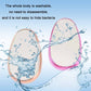 Pink and rose-gold teardrop manual glass epilator head with water splash graphic.