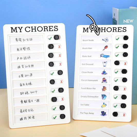 Wall Hanging Checklist Memo Boards Adjustable Checklist Board,Style: Blank Paper Card, My Chores, Without Logo, Blank Paper Card