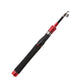 Telescopic mini fishing lure rod with red accents and black straight handle