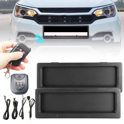 Black dual license plate frame kit with key fob remote and cable set