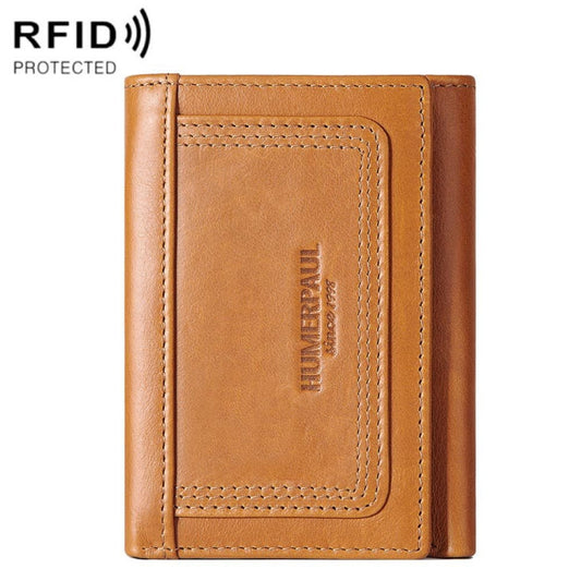 HUMERPAUL BP992 RFID Anti-Magnetic Multi-Card Position Zipper Coin Purse Leather Men Wallet, BP992 Black, BP992 Dark Brown, BP992 Brown