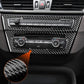 BMW center console with carbon-fiber radio and AC panel sticker set, weave detail