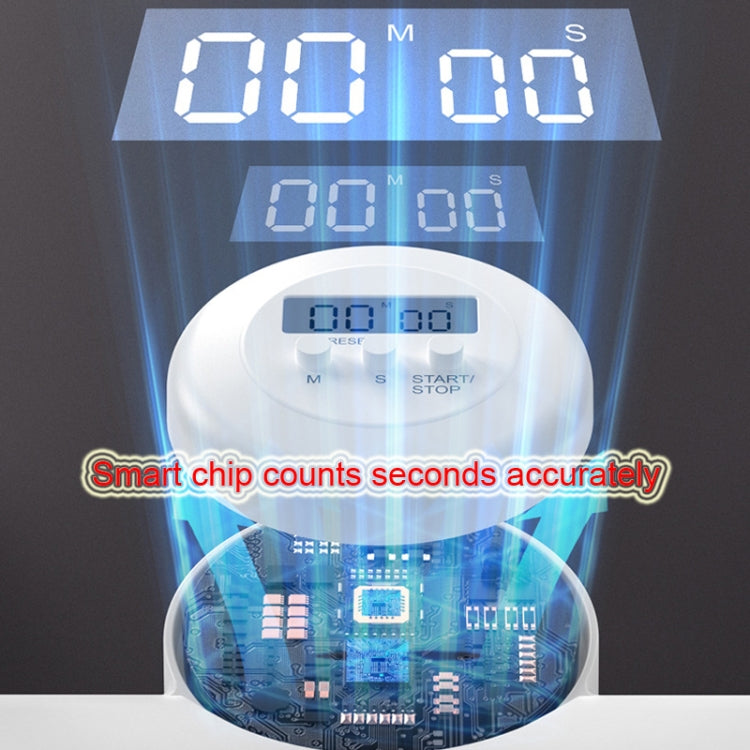 Blue-lit digital timer screen on smart push-up and plank trainer base