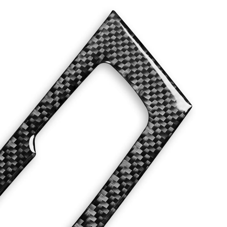 Carbon-fiber corner cutout detail for radio panel sticker