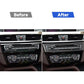 Carbon-fiber center dash trim sticker with radio and climate control openings