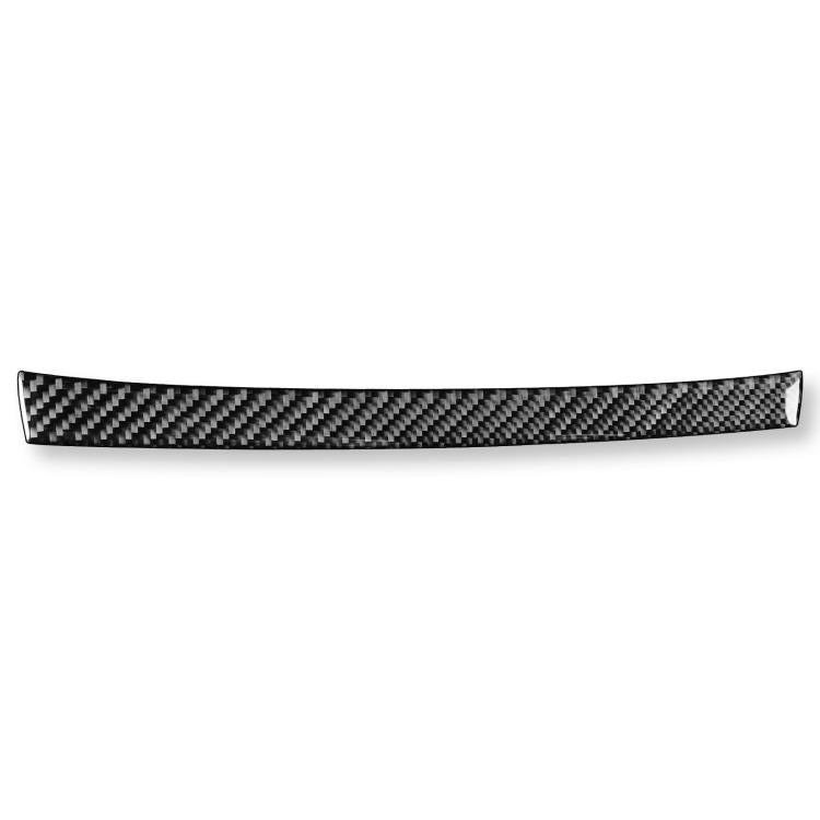 Carbon fiber look radio panel upper sticker, black and gray woven trim strip
