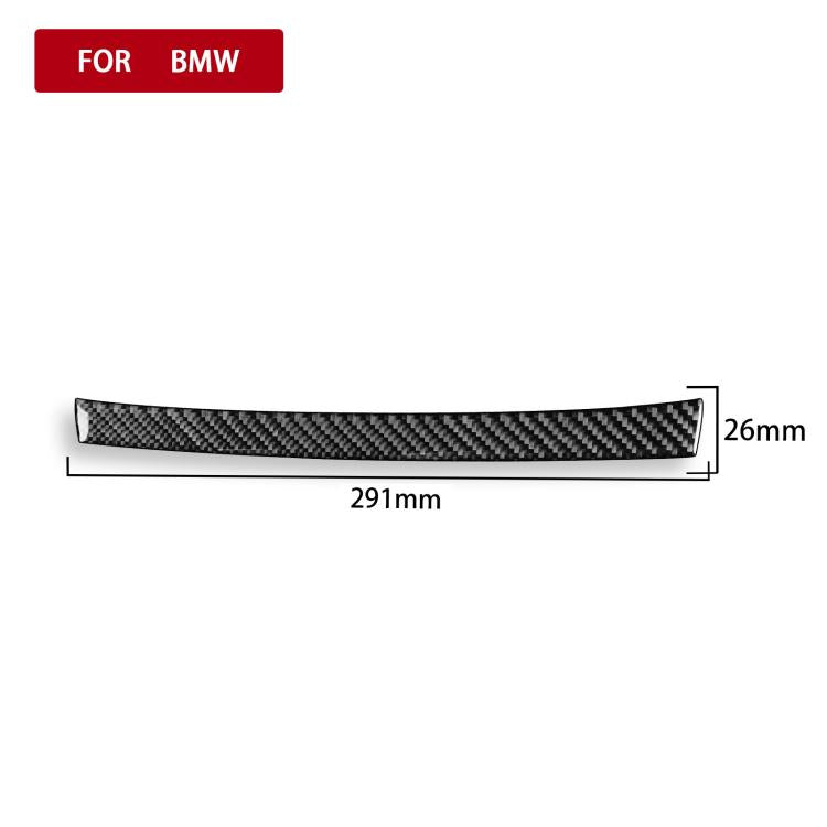 Carbon fiber-look radio panel upper trim sticker strip, 291 x 26 mm