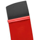 Sticker backing with red protective strip and gray top panel