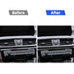 Carbon fiber-look radio panel upper trim installed on car dashboard center stack