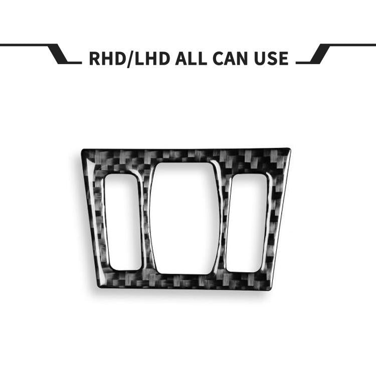 Carbon-fiber trim sticker with three button cutouts for central air outlet panel