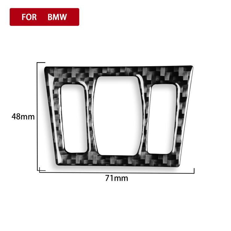 Carbon-fiber trim sticker for air outlet, 71 x 48 mm, three cutouts