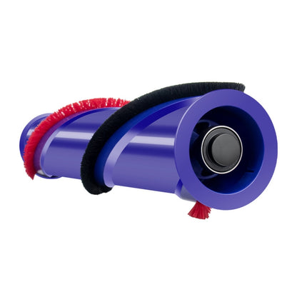 Purple direct drive roller brush with red and black bristle rings, vacuum accessory head