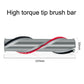 Direct drive roller brush with red bristle bar and black edge guards, vacuum attachment