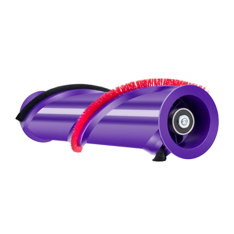 Purple direct drive roller brush with red bristle brush roll and black guide fins
