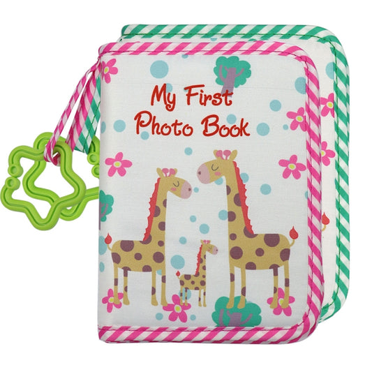 Baby Growth Memorial Cloth Photo Album With Mirror, Red, Green