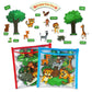 Felt animal cutouts for zoo jungle stories, with two color storage pouches