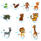 Assorted zoo animal felt cutouts—snake, tiger, zebra, and more