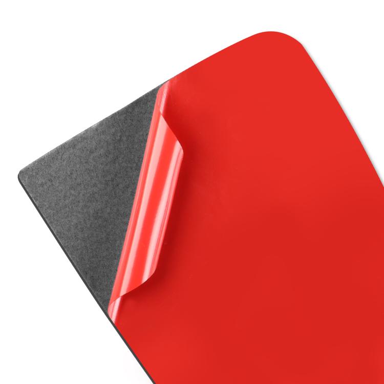 Adhesive backing and carbon fiber-look sticker sheet with rectangular cutout