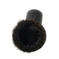 Horsehair vacuum brush head with circular bristle ring and matte black base