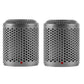 Light gray silver mesh outer filter cover, cylindrical perforated grille with red dot