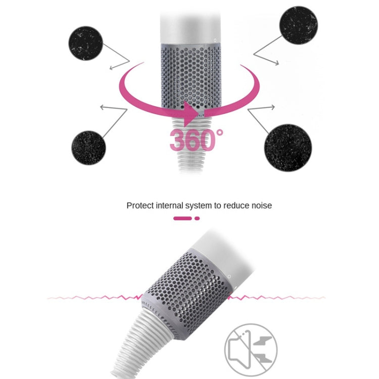 Gray mesh outer filter cover for hair dryer, cylindrical perforated grille