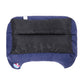Square pet kennel cushion shown from the top, with dark inner panel and blue outer sides