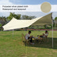 Light beige octagonal canopy tent stretched with top fabric and pole corner points