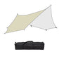 Octagonal canopy tent with khaki panel and light gray side panels plus carry bag