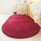 Rose red oval plush pet bed pad with soft shag pile and flat surface