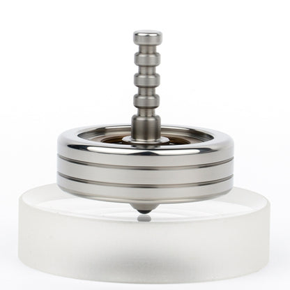 Stainless steel polished fidget spinner with stacked ring base and central post