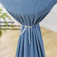 Blue round fan cover with fabric strap and tied drawstring top