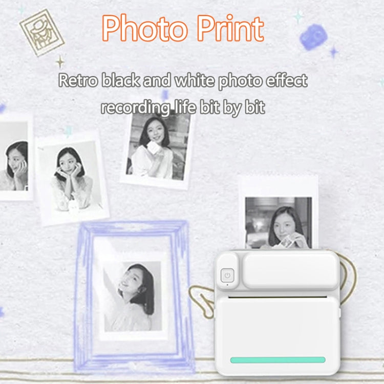 Blue inkless pocket printer with display window for photo printing