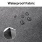 Gray waterproof toiletry bag fabric with water droplets texture close-up