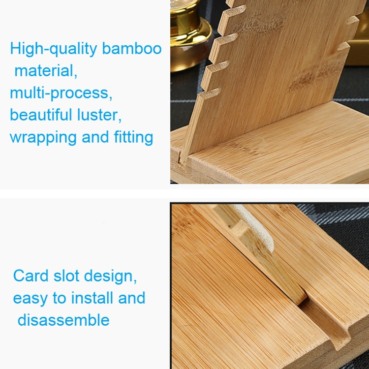 Wooden necklace stand base with side notches and smooth bamboo finish