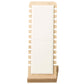 White velvet necklace stand with notched back and wooden freestanding base