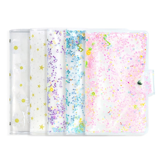 CAIUL 3 Inch PVC Photo Album Large Capacity Collection Commemorative Book, Purple Stream Sand, Pink Stream Sand, Blue Stream Sand, Golden Stars, Cute Daisy