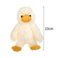 Cream plush duckling dog toy with orange beak, black eyes, small size (23 cm)