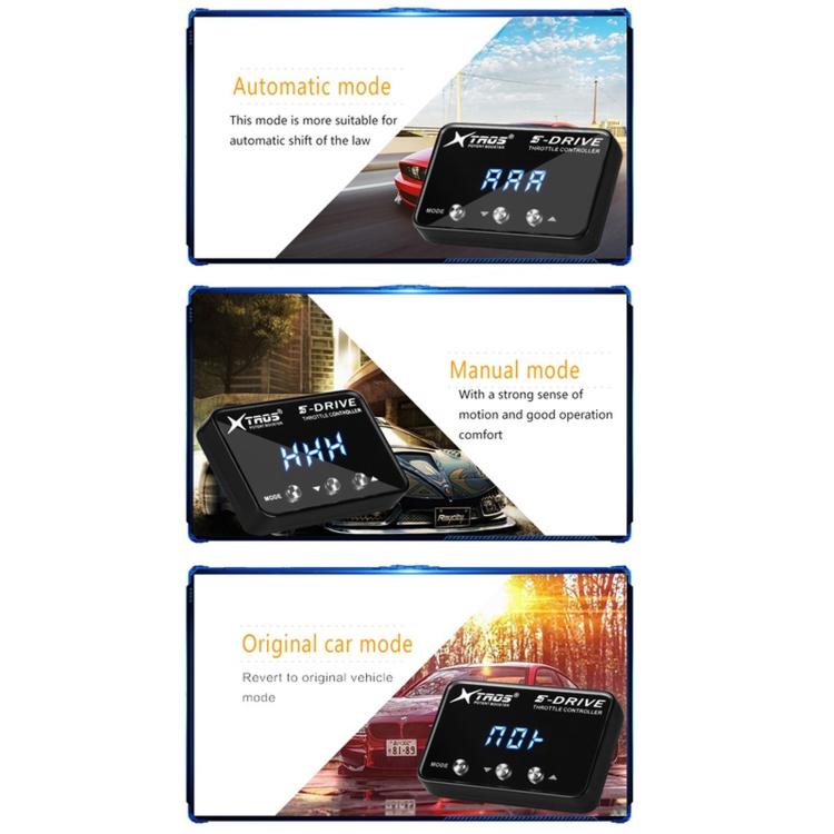 Electronic throttle controller shown in automatic mode graphic with blue digital display