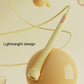 Kids skipping rope with yellow ribbed handle and white cord loop.