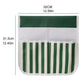 Green and white striped front pocket gardening tool storage bag with inner divider