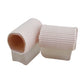 Pair of beige tube toe sleeves with ribbed fabric ends for toe separation