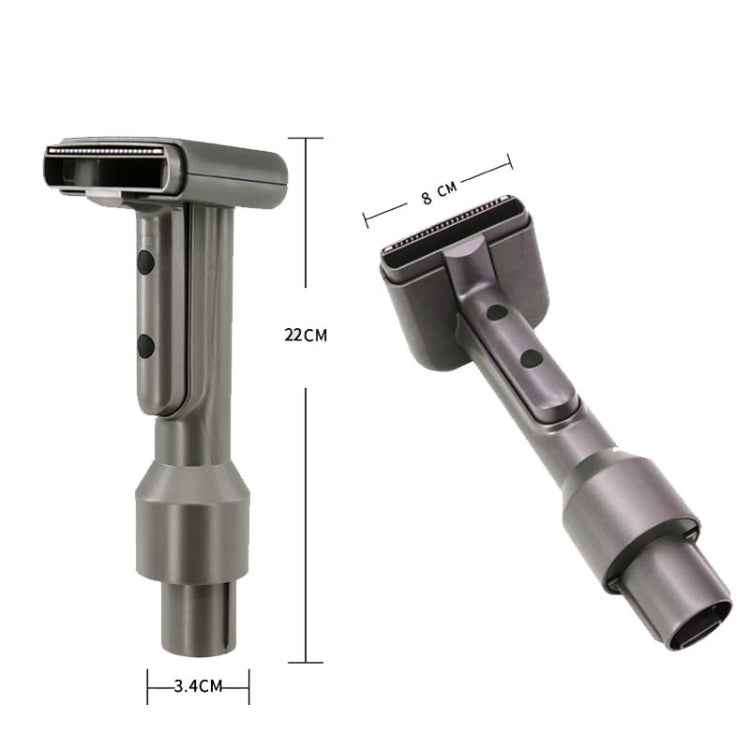 Angled gray pet suction brush head with roller brush opening