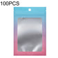 Aluminum foil ziplock pouch with hanging hole and window, blue-pink gradient